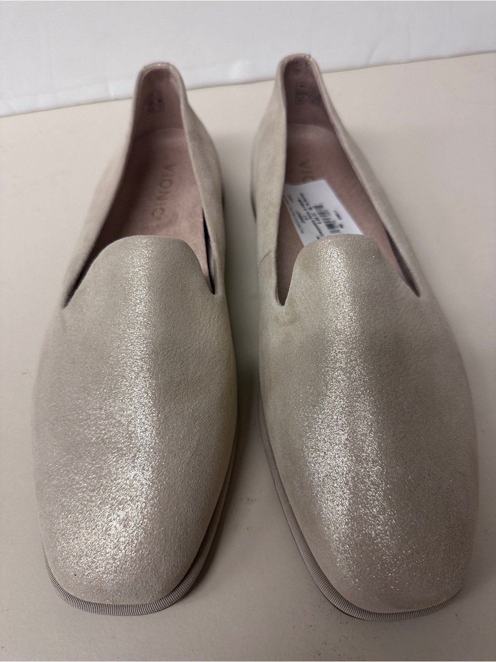 Vionic Women's Sparkle Loafers in Light Champagne